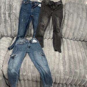 Zara Kids Skinny Jeans Trio - Dark Blue, Medium Blue, Charcoal